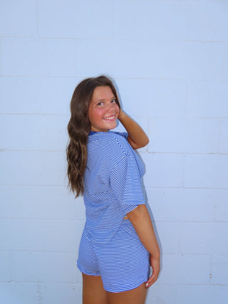 Royal Blue Striped T-Shirt