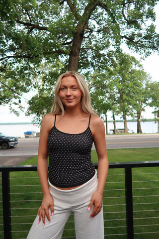 Black Polka Dot Strap Cami