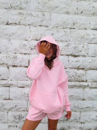 Light Pink Polka Dot Hoodie