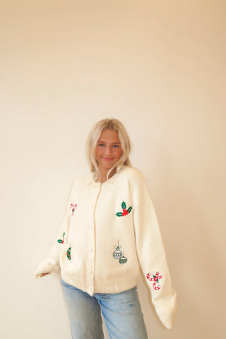 Christmas Patch Cardigan Sweater