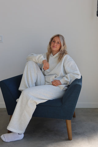 Heather White Staple Oversized Hoodie