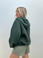 Load image into Gallery viewer, Hunter Green Zip Up Hoodie
