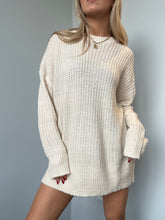 Load image into Gallery viewer, Cream Long Knit Sweater
