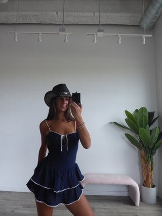 Navy & White Mini Dress