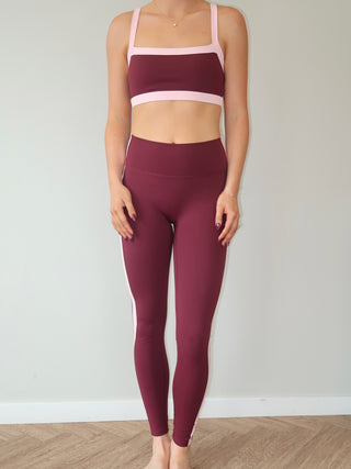 Studio Sculpt Leggings - Black Cherry/Pink