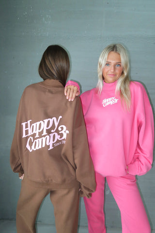 Happy Camp3r Hot Pink Mockneck Sweatshirt