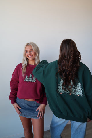 Forest Green Christmas Tree Crewneck