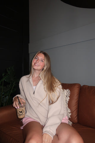 Oat Staple Oversized Quarter Zip