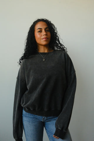 Washed Black Crewneck
