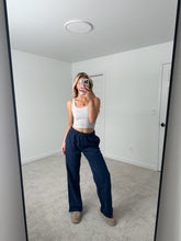 Load image into Gallery viewer, Long Midnight Blue Staple Wide Leg Sweatpants
