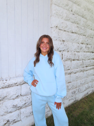Pale Blue Staple Oversized Hoodie