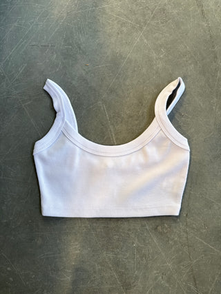 White Ribbed Bra Top