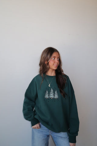 Forest Green Christmas Tree Crewneck