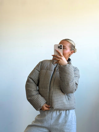 Houndstooth Puffer Jacket