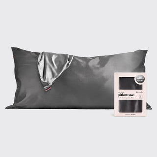 Kitsch King Size Charcoal Satin Pillowcase