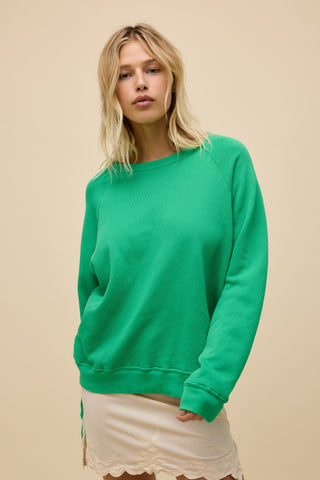 Daydreamer Solid Vintage Raglan Sweatshirt - Lucky Green
