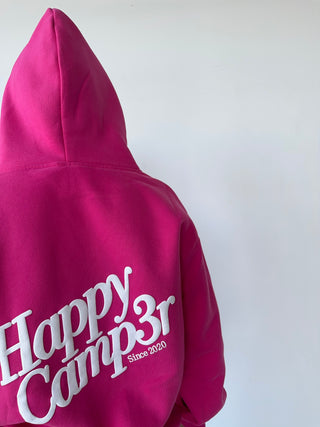 Happy Camp3r Pink Velvet Puff Series Hoodie