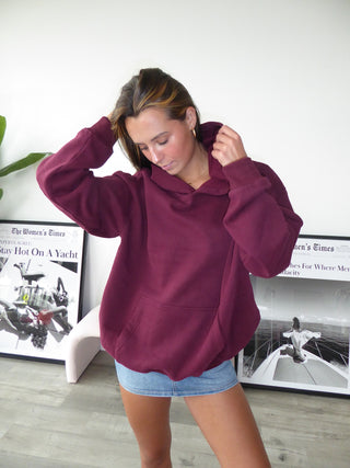 Black Cherry Staple Oversized Hoodie