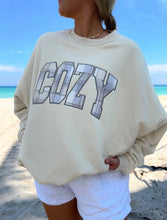 Load image into Gallery viewer, “Cozy” Embroidered Flannel Crewneck
