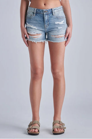 HIDDEN Riley Destruction High-Rise Boyfriend Jean Short