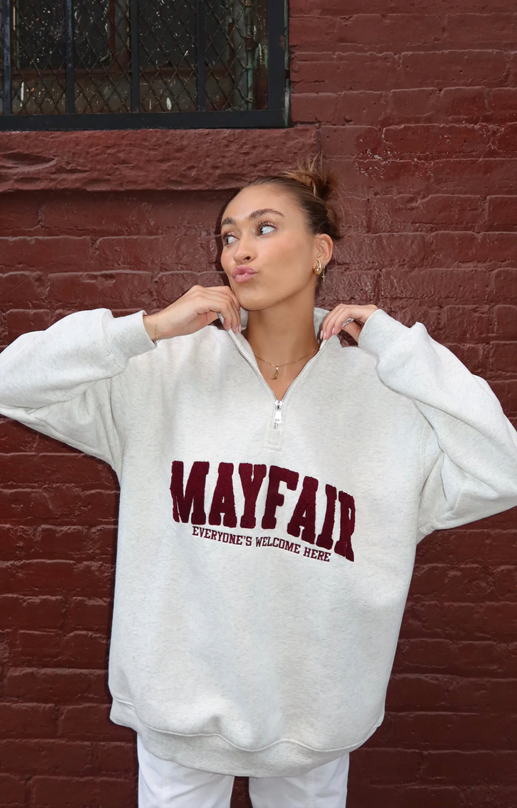 The Mayfair Group “Everyone’s Welcome Here” Half-Zip Sweatshirt