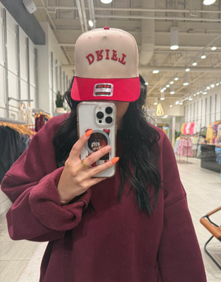 “DRIFT” Trucker Hat - Natural & Red