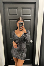 Load image into Gallery viewer, Long Sleeve Pearl Mini Dress
