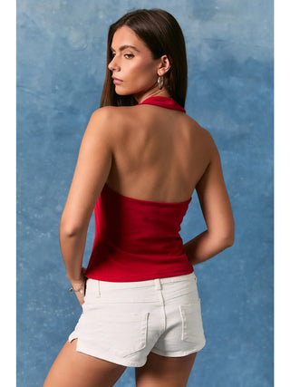 American Flag Red Halter Top