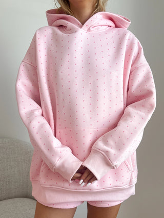 Light Pink Polka Dot Hoodie