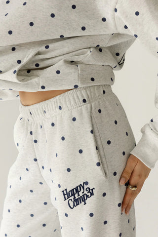 Happy Camp3r Heather Gray Polka Dot Sweatpants