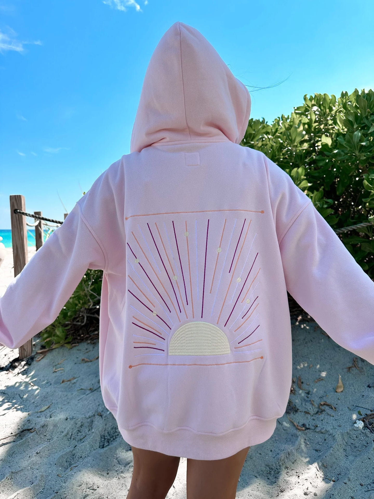 Embroidered Sunset Zip-Up