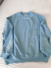 Load image into Gallery viewer, &quot;Do What Makes You Happy&quot; Embroidered Crewneck Ocean Blue
