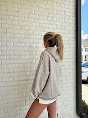 Brown And White Big Striped Hoodie