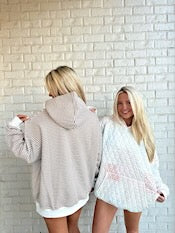 Brown And White Big Striped Hoodie