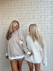 Brown And White Big Striped Hoodie