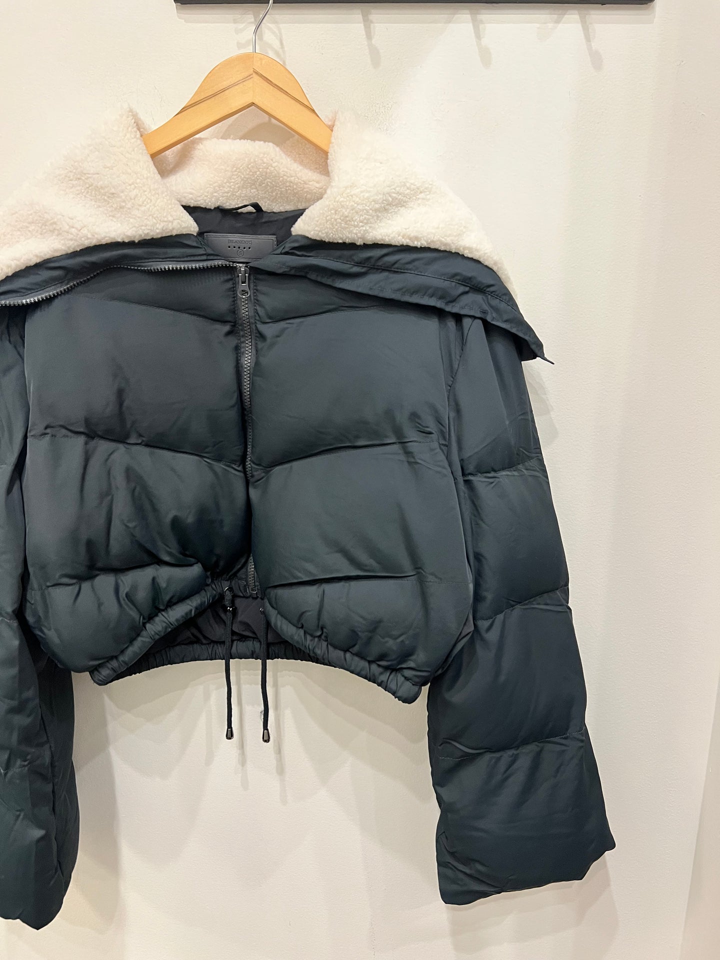 Cropped Puffer With Sherpa Lined Collar