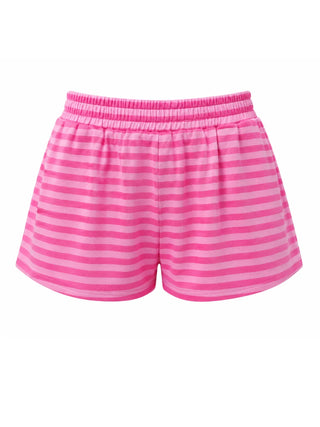 Striped Lounge Shorts - Hot Pink