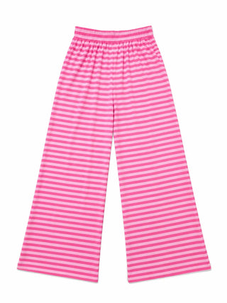 Striped Flare Lounge Pants - Hot Pink