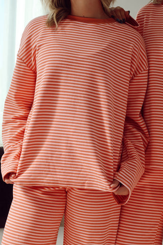 Coral Striped Long Sleeve