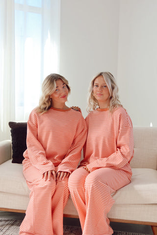Coral Striped Long Sleeve