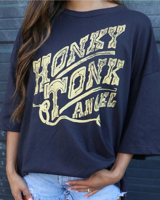 “Honky Tonk Angel” Oversized Graphic Tee