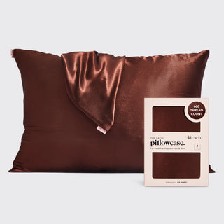 Kitsch Standard Size Chocolate Satin Pillowcase