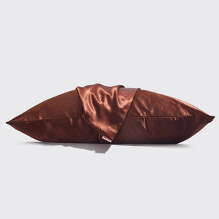 Kitsch Standard Size Chocolate Satin Pillowcase