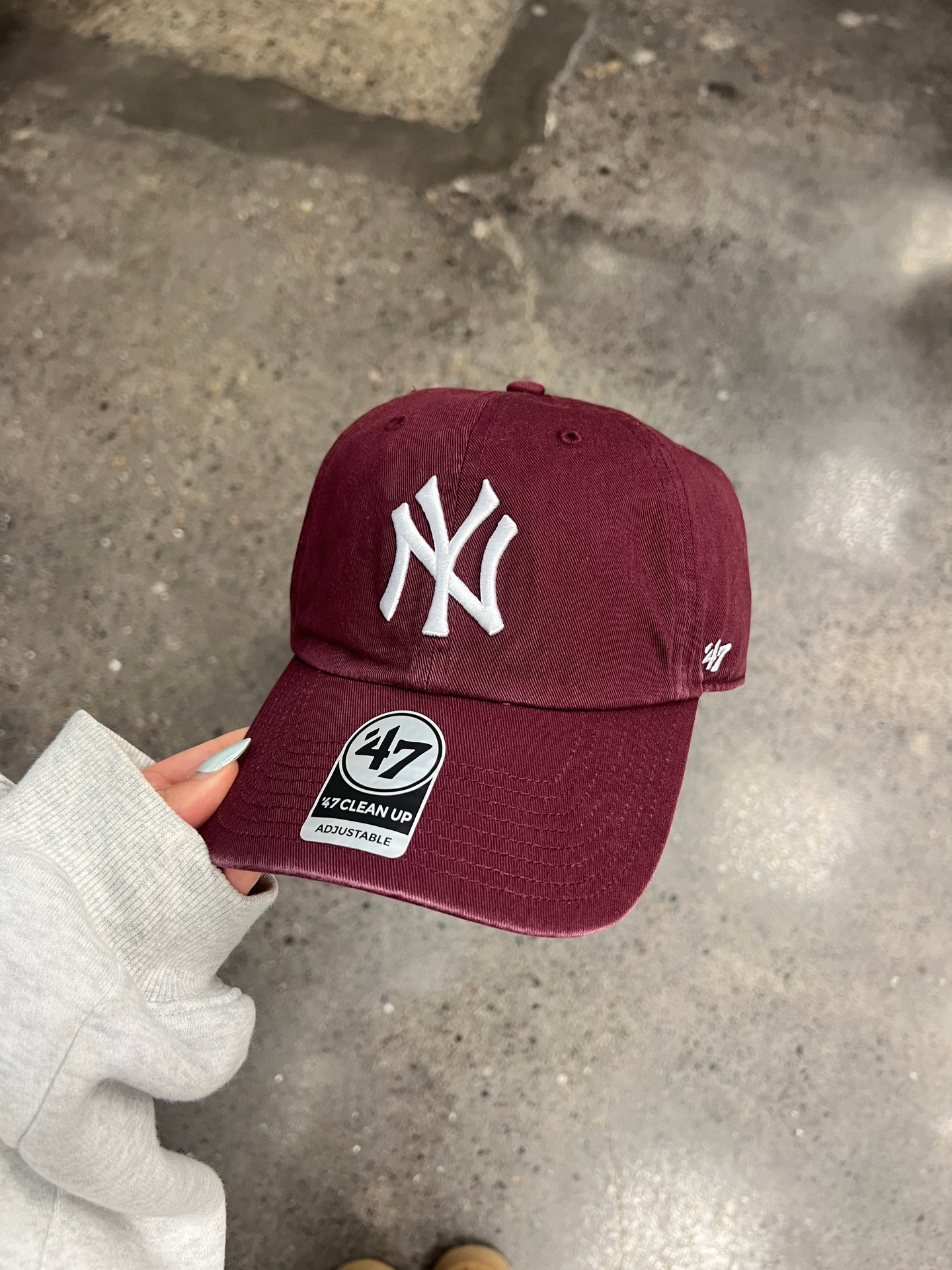 Burgundy New York Yankees 47’ Brand Baseball Hat