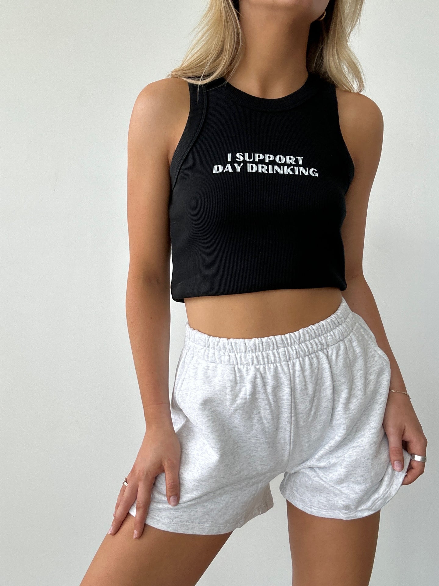 “I Support Day Drinking” High Neck Tank Top