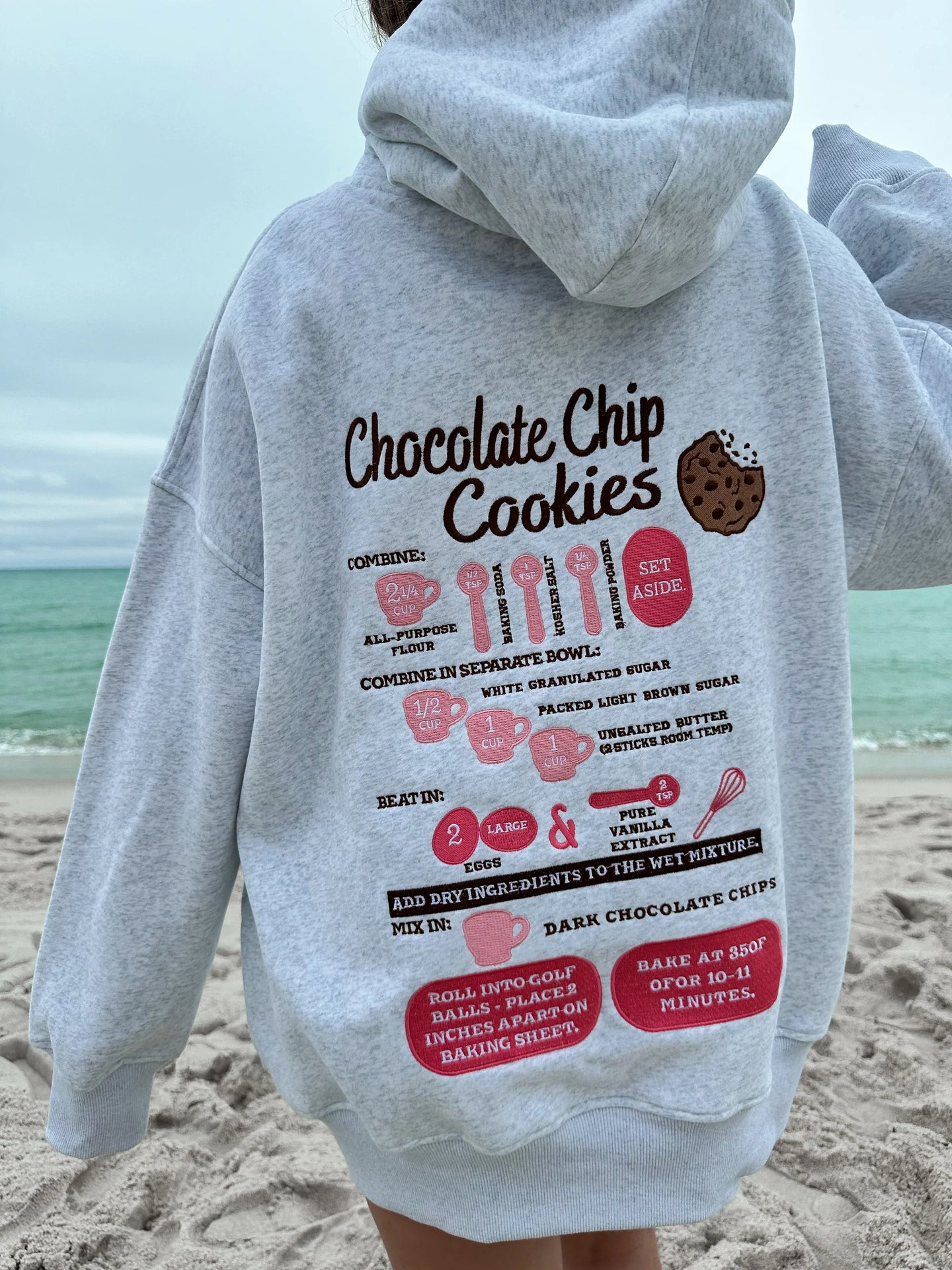 Heather White Chocolate Chip Cookie Recipe Embroider Hoodie