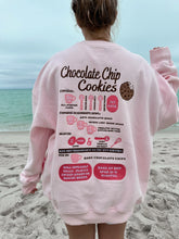 Load image into Gallery viewer, Pink Chocolate Chip Cookie Recipe Embroider Crewneck
