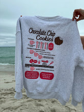 Load image into Gallery viewer, Heather White Chocolate Chip Cookie Recipe Embroider Crewneck
