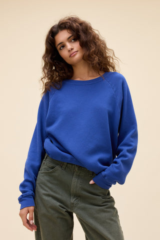 Daydreamer Solid Vintage Raglan Sweatshirt - Blue Quartz