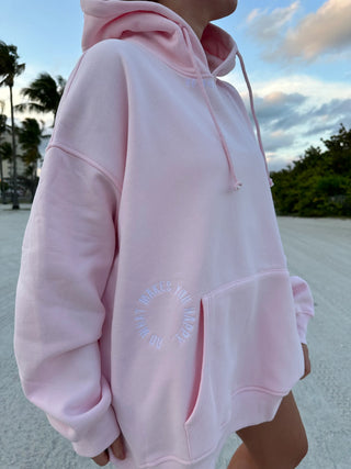 “Do What Makes You Happy” Light Pink Embroider Hoodie